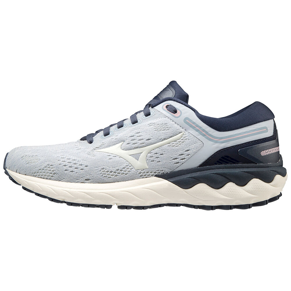 Mizuno Wave Skyrise - Bayan Koşu Ayakkabısı - Lacivert/Beyaz Türkiye (FTAJIW-736)